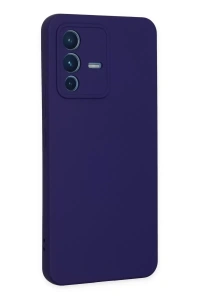 Vivo V23 5G Kılıf Nano içi Kadife Silikon - Mor