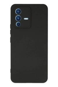 Vivo V23 5G Kılıf Nano içi Kadife Silikon - Siyah