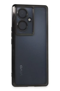 Vivo V29 Lite Kılıf Lensli Silikon - Siyah