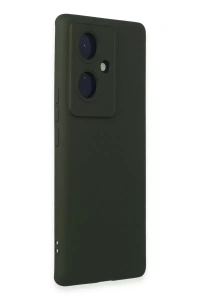 Vivo V29 Lite Kılıf Nano içi Kadife Silikon - Koyu Yeşil