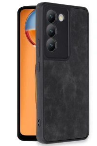 Vivo V30 Lite 4G Kılıf Aras Deri Kapak - Siyah