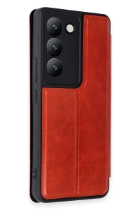 Vivo V30 Lite 4G Kılıf Flip Cover - Kırmızı