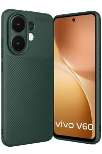 Vivo V60 5G Auto Focus Karbon Kapak - Koyu Yeşil
