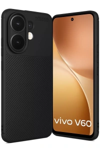 Vivo V60 5G Auto Focus Karbon Kapak - Siyah