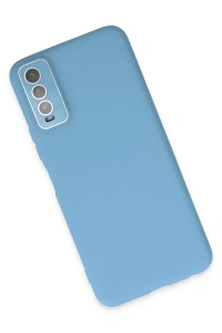 Vivo Y11S Kılıf Lansman Glass Kapak - Mavi