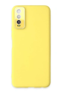 Vivo Y11S Kılıf Lansman Glass Kapak - Sarı
