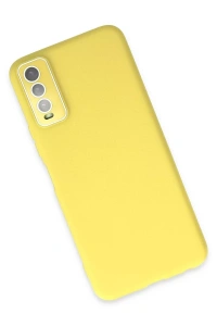 Vivo Y11S Kılıf Lansman Glass Kapak - Sarı