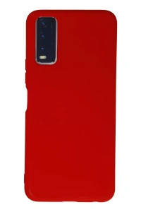 Vivo Y11S Kılıf Nano içi Kadife Silikon - Kırmızı