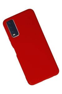 Vivo Y11S Kılıf Nano içi Kadife Silikon - Kırmızı