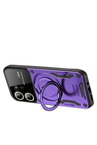 Vivo Y16 Kılıf Joy Lens Standlı Kapak - Mor