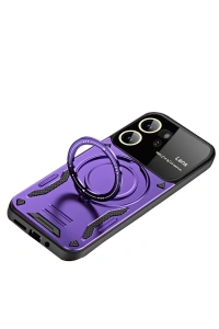 Vivo Y16 Kılıf Joy Lens Standlı Kapak - Mor