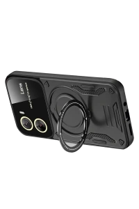 Vivo Y16 Kılıf Joy Lens Standlı Kapak - Siyah