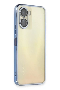 Vivo Y16 Kılıf Lensli Silikon - Açık Mavi
