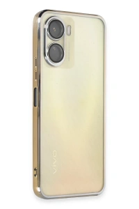 Vivo Y16 Kılıf Lensli Silikon - Gold