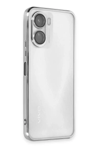 Vivo Y16 Kılıf Lensli Silikon - Gümüş