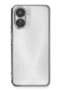 Vivo Y16 Kılıf Lensli Silikon - Gümüş