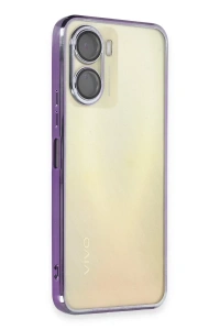 Vivo Y16 Kılıf Lensli Silikon - Mor