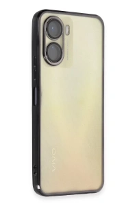 Vivo Y16 Kılıf Lensli Silikon - Siyah