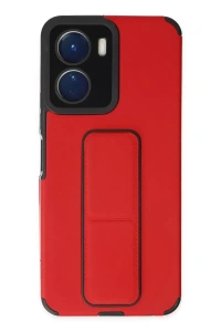 Vivo Y16 Kılıf Mega Standlı Silikon - Kırmızı