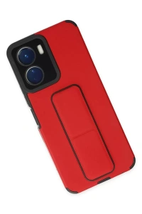 Vivo Y16 Kılıf Mega Standlı Silikon - Kırmızı