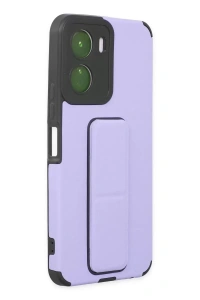 Vivo Y16 Kılıf Mega Standlı Silikon - Lila