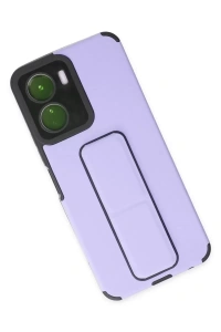 Vivo Y16 Kılıf Mega Standlı Silikon - Lila