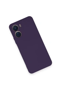 Vivo Y16 Kılıf Nano içi Kadife Silikon - Mor