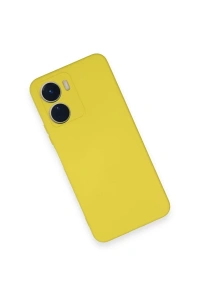Vivo Y16 Kılıf Nano içi Kadife Silikon - Sarı