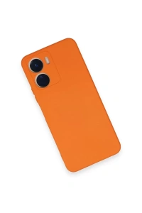 Vivo Y16 Kılıf Nano içi Kadife Silikon - Turuncu