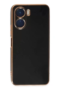 Vivo Y16 Kılıf Volet Silikon - Siyah