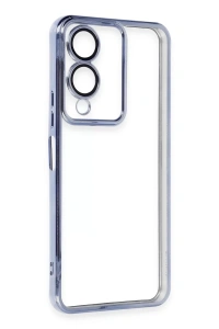 Vivo Y17S Kılıf Lensli Silikon - Açık Mavi