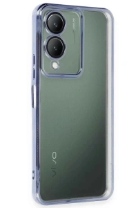 Vivo Y17S Kılıf Lensli Silikon - Açık Mavi