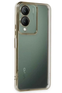 Vivo Y17S Kılıf Lensli Silikon - Gold