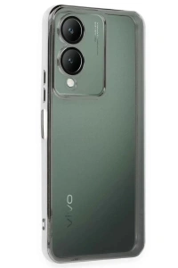 Vivo Y17S Kılıf Lensli Silikon - Gümüş