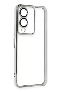 Vivo Y17S Kılıf Lensli Silikon - Gümüş
