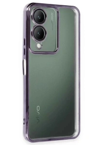 Vivo Y17S Kılıf Lensli Silikon - Mor