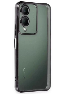 Vivo Y17S Kılıf Lensli Silikon - Siyah