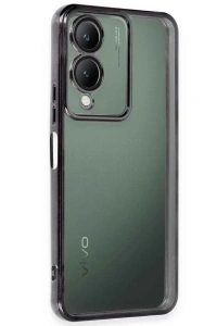 Vivo Y17S Kılıf Lensli Silikon - Siyah