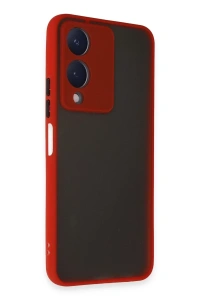 Vivo Y17S Kılıf Montreal Silikon Kapak - Kırmızı