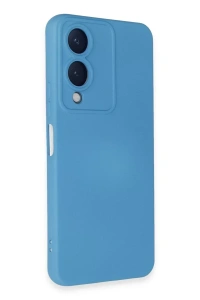 Vivo Y17S Kılıf Nano içi Kadife Silikon - Mavi