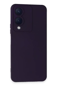 Vivo Y17S Kılıf Nano içi Kadife Silikon - Mor