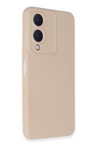 Vivo Y17S Kılıf Nano içi Kadife Silikon - Pudra