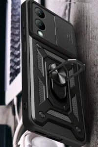Vivo Y17S Kılıf Pars Lens Yüzüklü Silikon - Yeşil