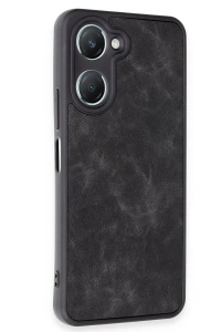 Vivo Y18 Kılıf Aras Deri Kapak - Siyah
