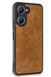 Vivo Y18 Kılıf Aras Deri Kapak - Taba