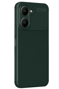 Vivo Y18 Kılıf Auto Focus Karbon Kapak - Koyu Yeşil