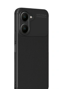 Vivo Y18 Kılıf Auto Focus Karbon Kapak - Siyah