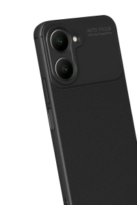 Vivo Y18 Kılıf Auto Focus Karbon Kapak - Siyah