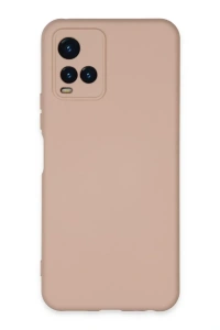 Vivo Y21S Kılıf Nano içi Kadife Silikon - Pudra