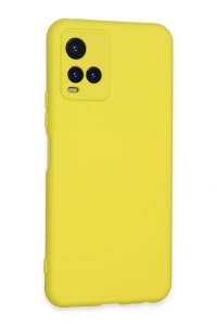 Vivo Y21S Kılıf Nano içi Kadife Silikon - Sarı